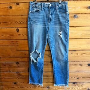 Madewell The High Rise Slim Boyfriend Jeans Distressed size 27